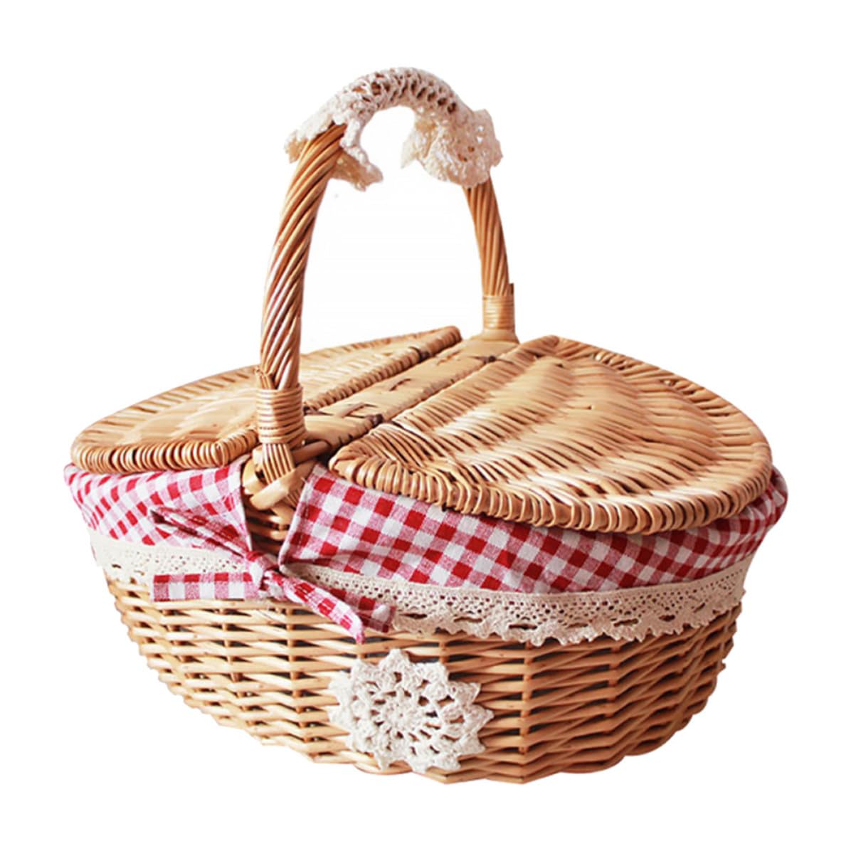 Panier pique-nique osier rouge Angoily : transport sécurisé et durable