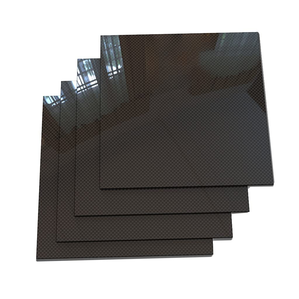 1PCS Carbon Fiber Sheet,Size 100×250mm Thickness 0.25-6MM High Hardness Carbon Fiber Board,(Plain Glossy,4.0mm)
