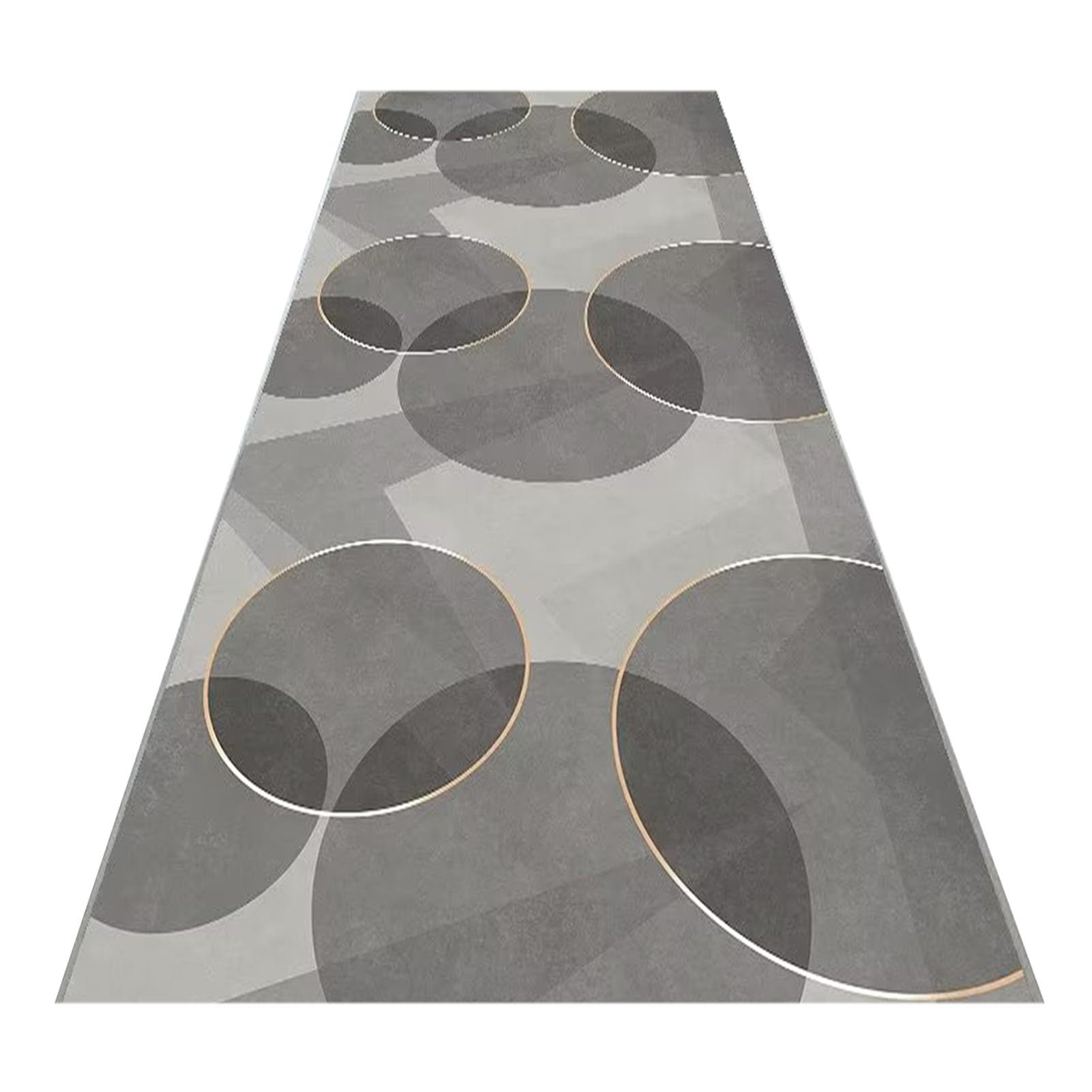 Tapis de couloir géométrique lavable grand passage avec envers caoutchouc antidérapant