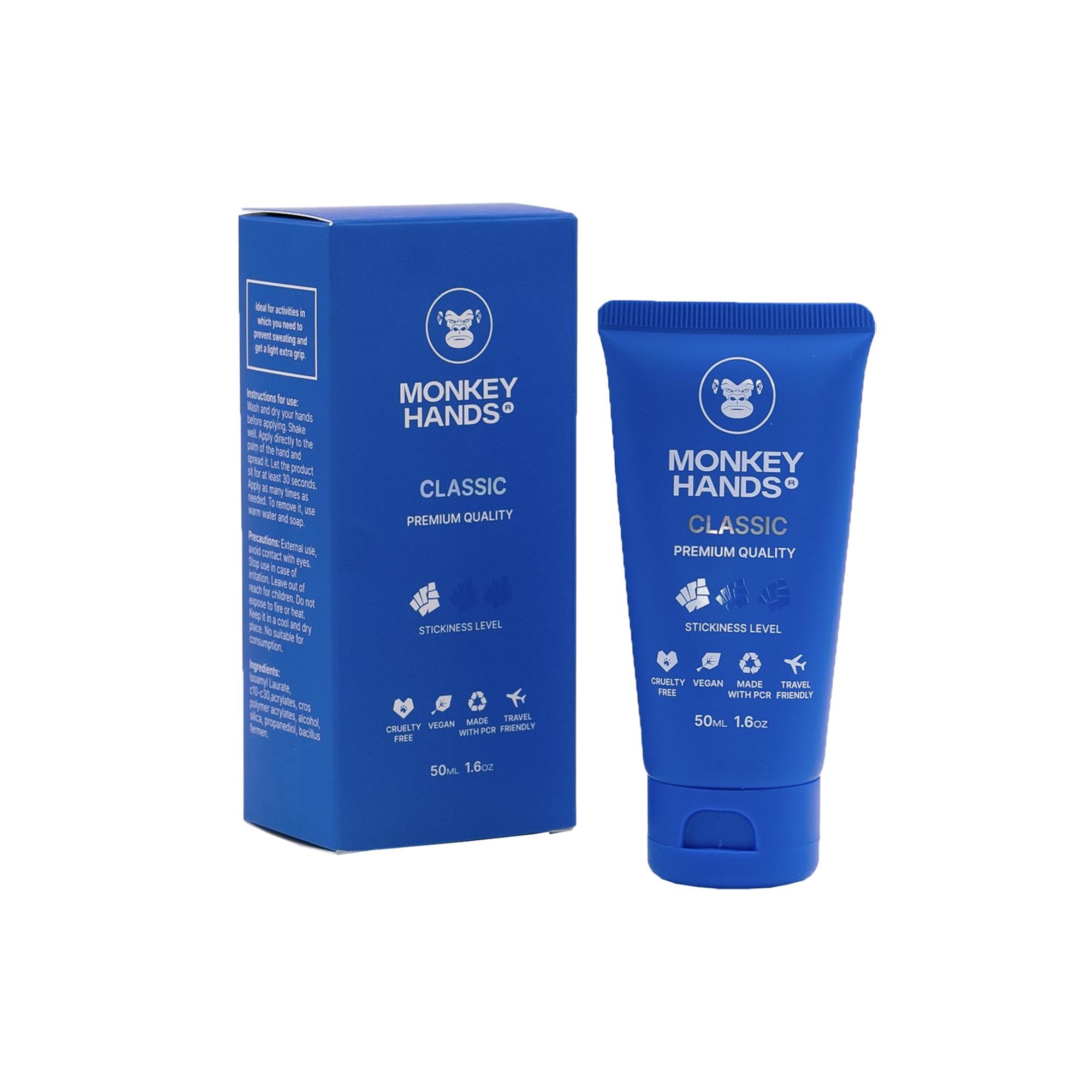 Combo Monkeyhands Grip Booster Hydro Strong Gel Grip Sticky voor bevochtiging en versterking van de grip. Perfect voor pole dans, calisthenics, parkour en andere activiteiten die een sterke grip