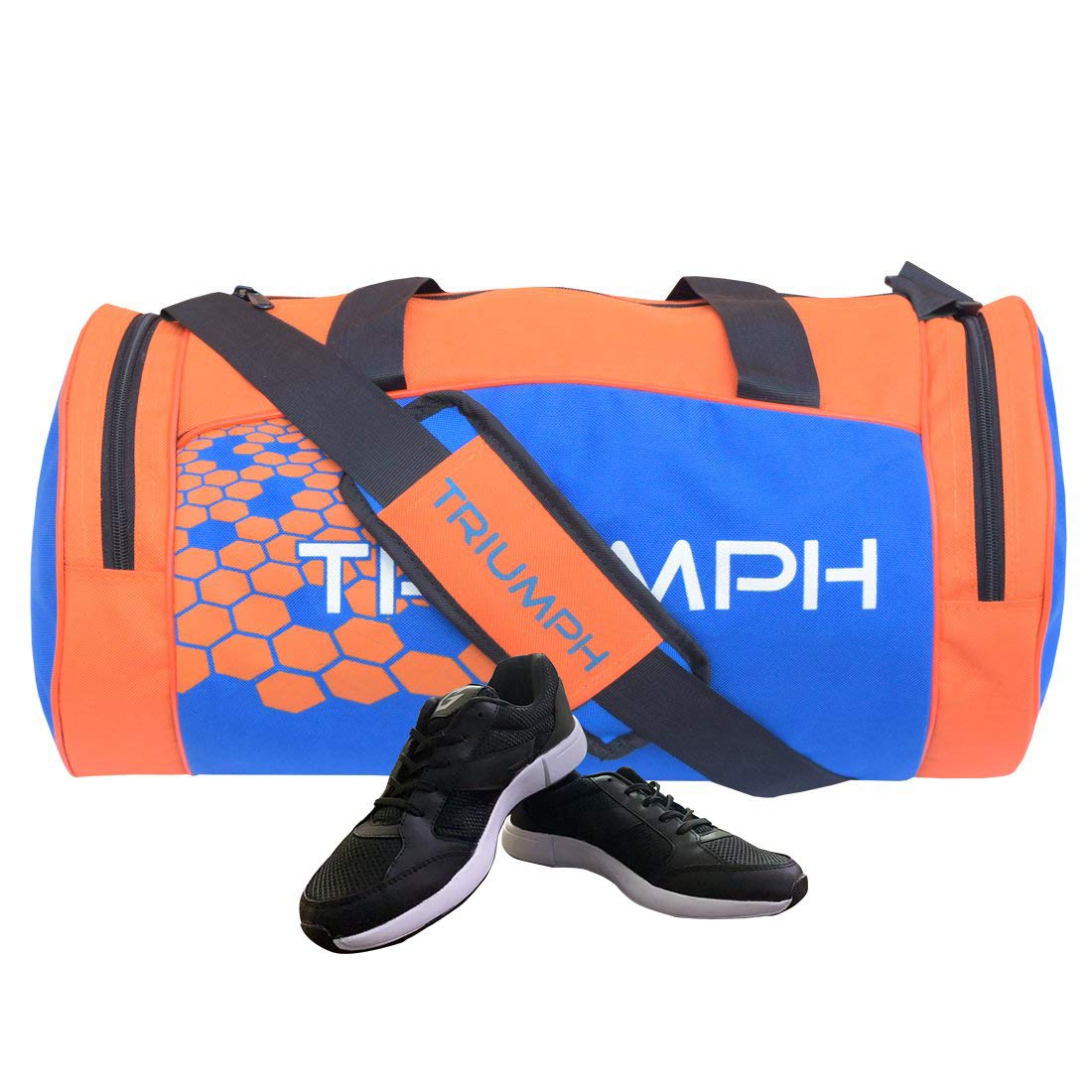 Nx-2 All Black Size-9 with Triumph Gym Bag Rounder-1 Pro-66 Royal/Orange-image-2