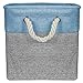 Sorbus Cube Storage Bins Basket Set [3-Pack] Big Square Cube Fabric Collapsible Organizer Bin with Cotton Rope Carry Handles for Linens, Toys, Clothes (Woven Rope Basket - Aqua)