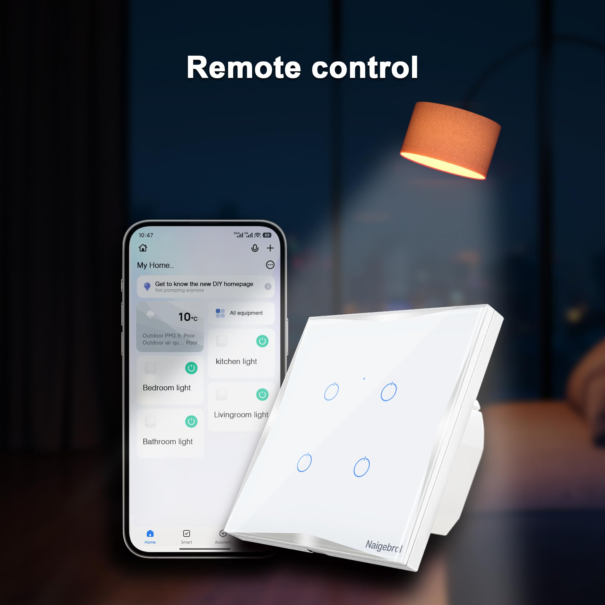 Interruptor de luz inteligente con wifi táctil, cristal blanco y plateado, 1-4 velocidades, para instalación con o sin neutro, control por voz Alexa Google (blanco, 4 aumentos)
