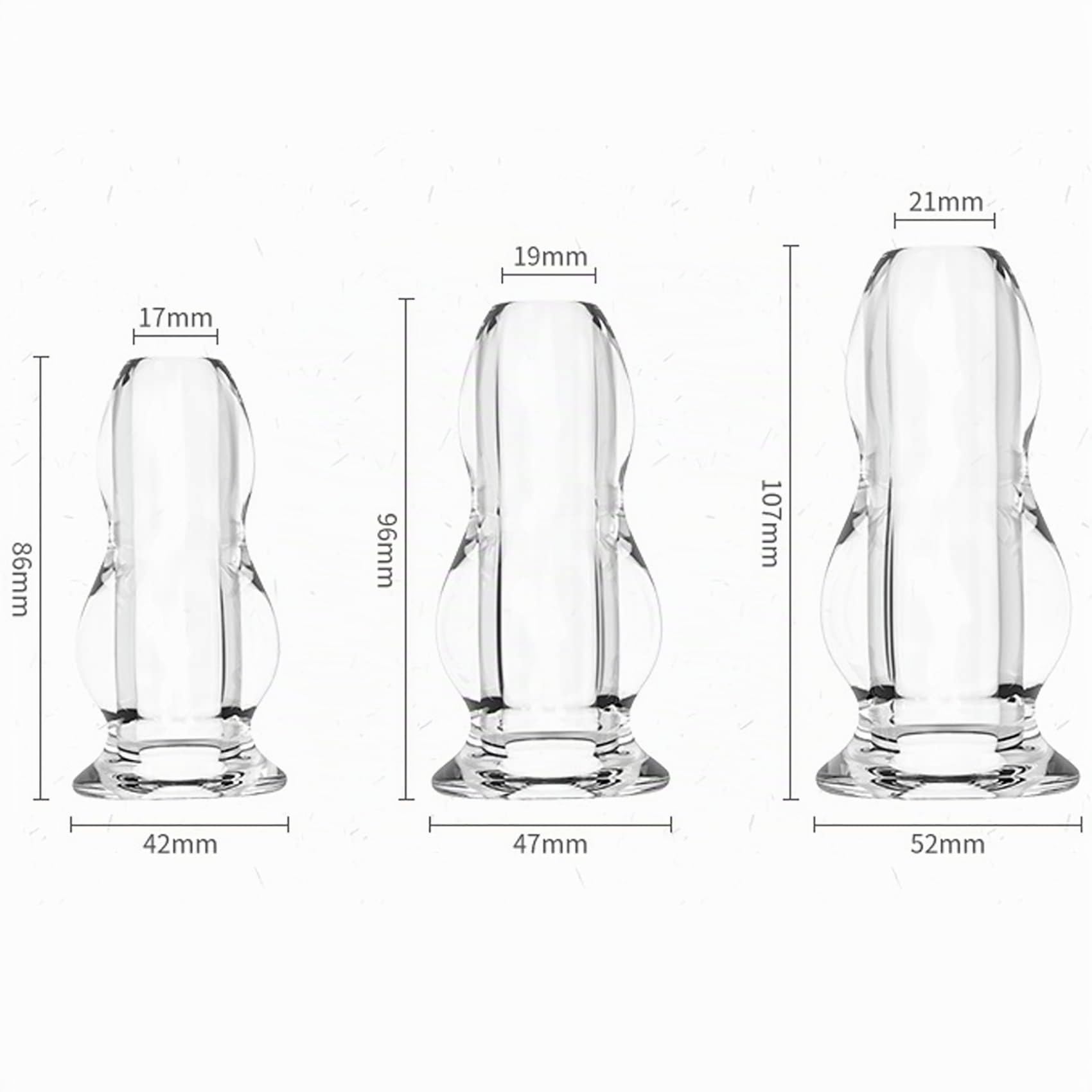 Hohl Analplug Set S/M/L Verdicktes Glas Tunnel Butt Plug Analkugeln, Transparenter Hohler Analstöpsel Anal Speculum Vagina Expansion Hohlstecker Sexspielzeug Für Männer Frauen Paare