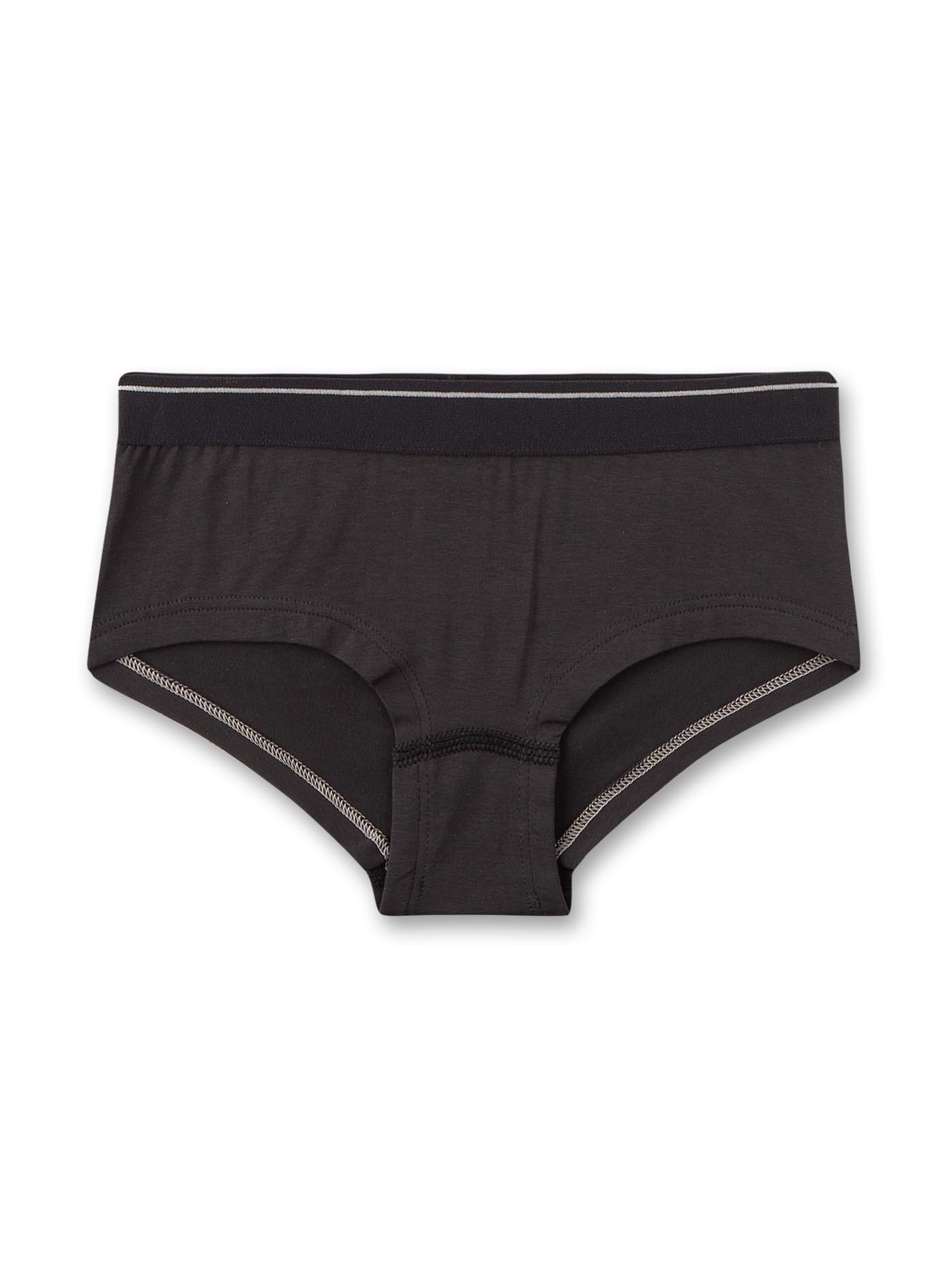 Sanetta Mädchen-Hipster (Doppelpack) Off-White & schwarz Leo-Muster | Hochwertige und nachhaltige Unterhose für Mädchen aus Baumwoll-Mix. Inhalt: 2er Set Unterwäsche für Mädchen
