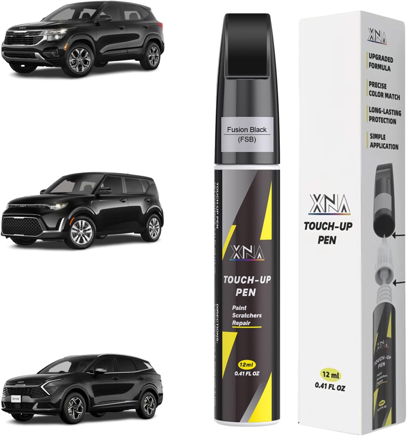 XNA Glacial White Pearl(GWP) for KIA Touch Up Paint, 2 in 1 Car Scratch Remover with Pen Tip and Brush, Exact Color-Matched for Car Paint Scratch Repair, Quick & Easy Fix Chips and Nicks