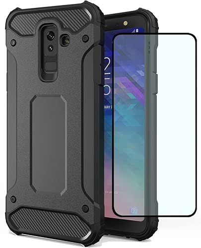 Funda para Galaxy A6 Plus 2018, Samsung A6+ 2018 con protector de pantalla HD, doble capa protectora delgada híbrida para teléfono celular, funda a