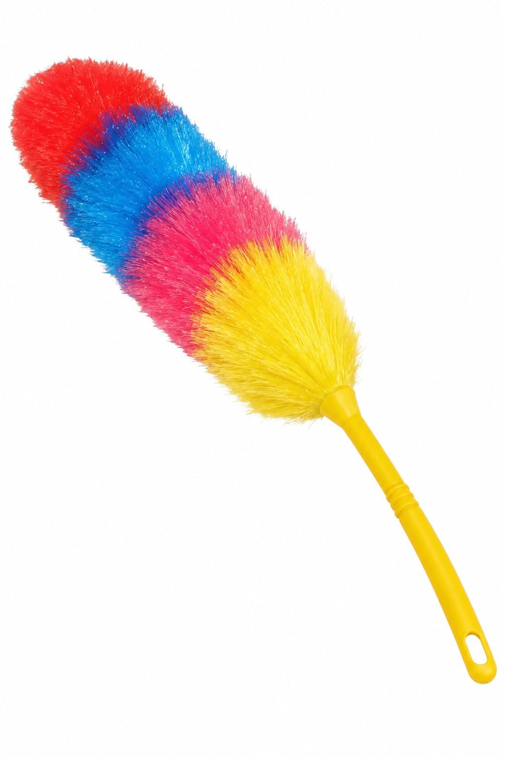 Rainbow Multicolor Feather Duster with Yellow Handle, Soft Synthetic Fibers for Gentle Dust Removal, Lightweight Reusable Duster for Home, Office, Car & Furniture Cleaning-image-7