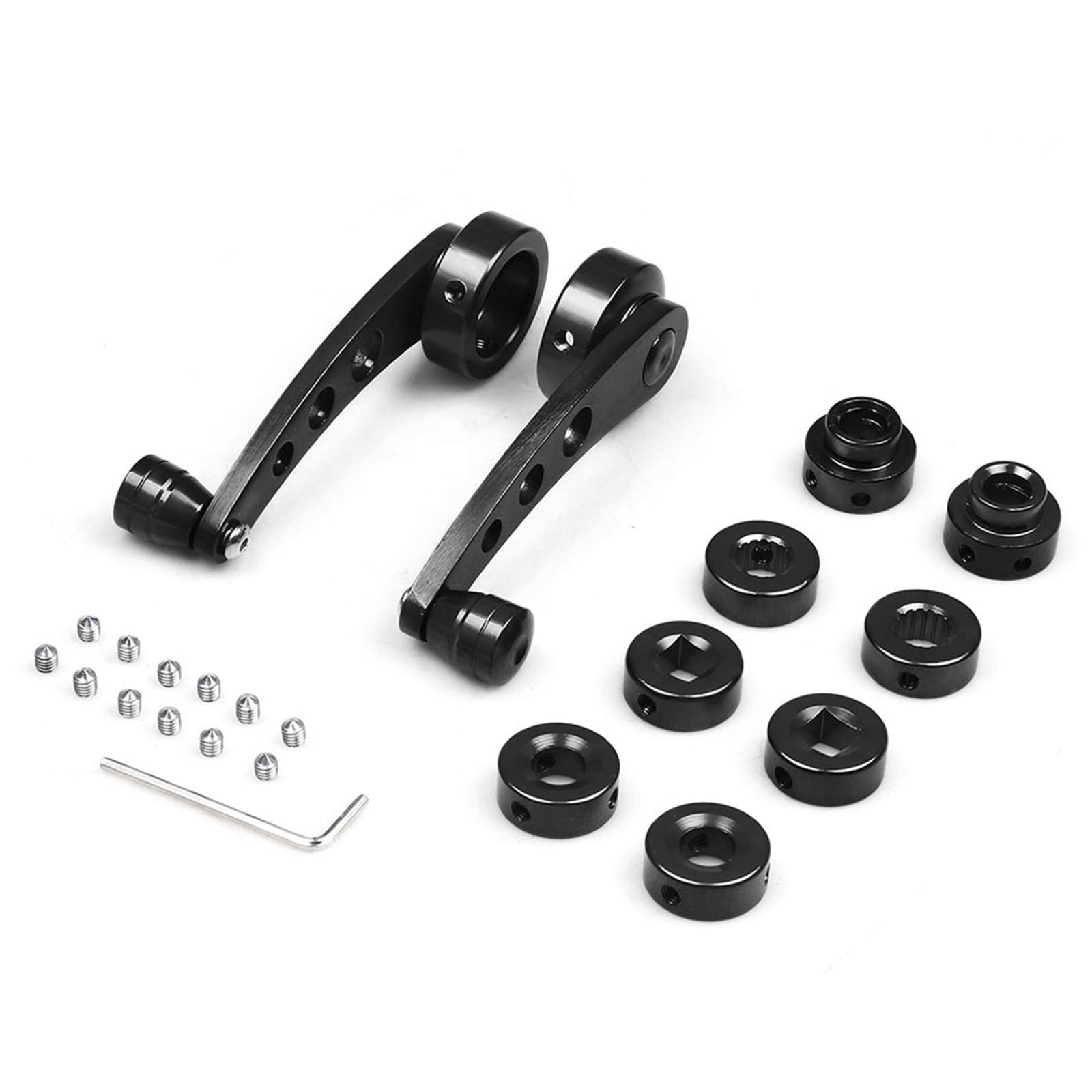 Jazuaiao Car Window Crank Handle Winder Billet Aluminum SUV Door Replacement 1 Pair Lifter Front Lh Motor Tool Billet Aluminum Car Door Winders