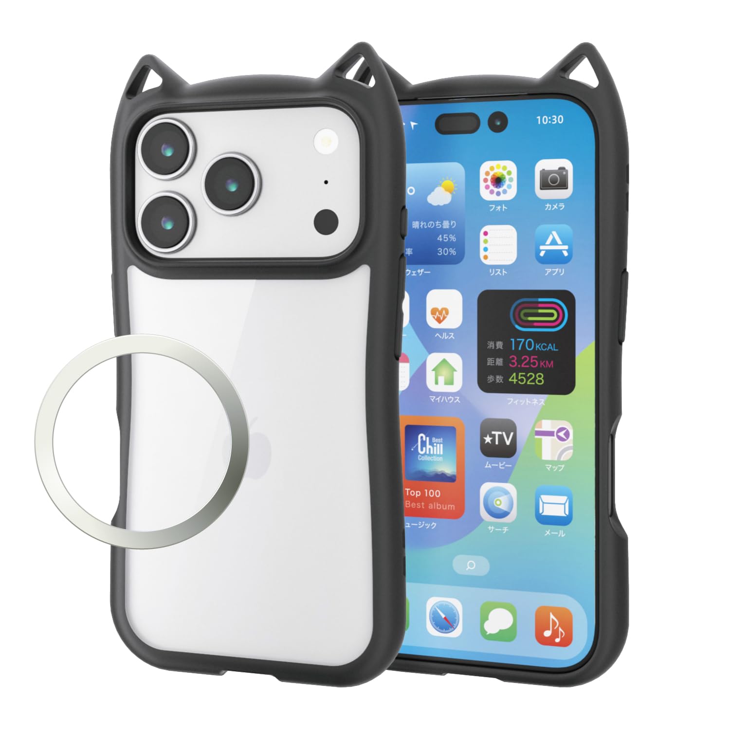 Amazon.co.jp: エレコム iPhone 17 Pro ケース カバー 猫耳型 クリア
