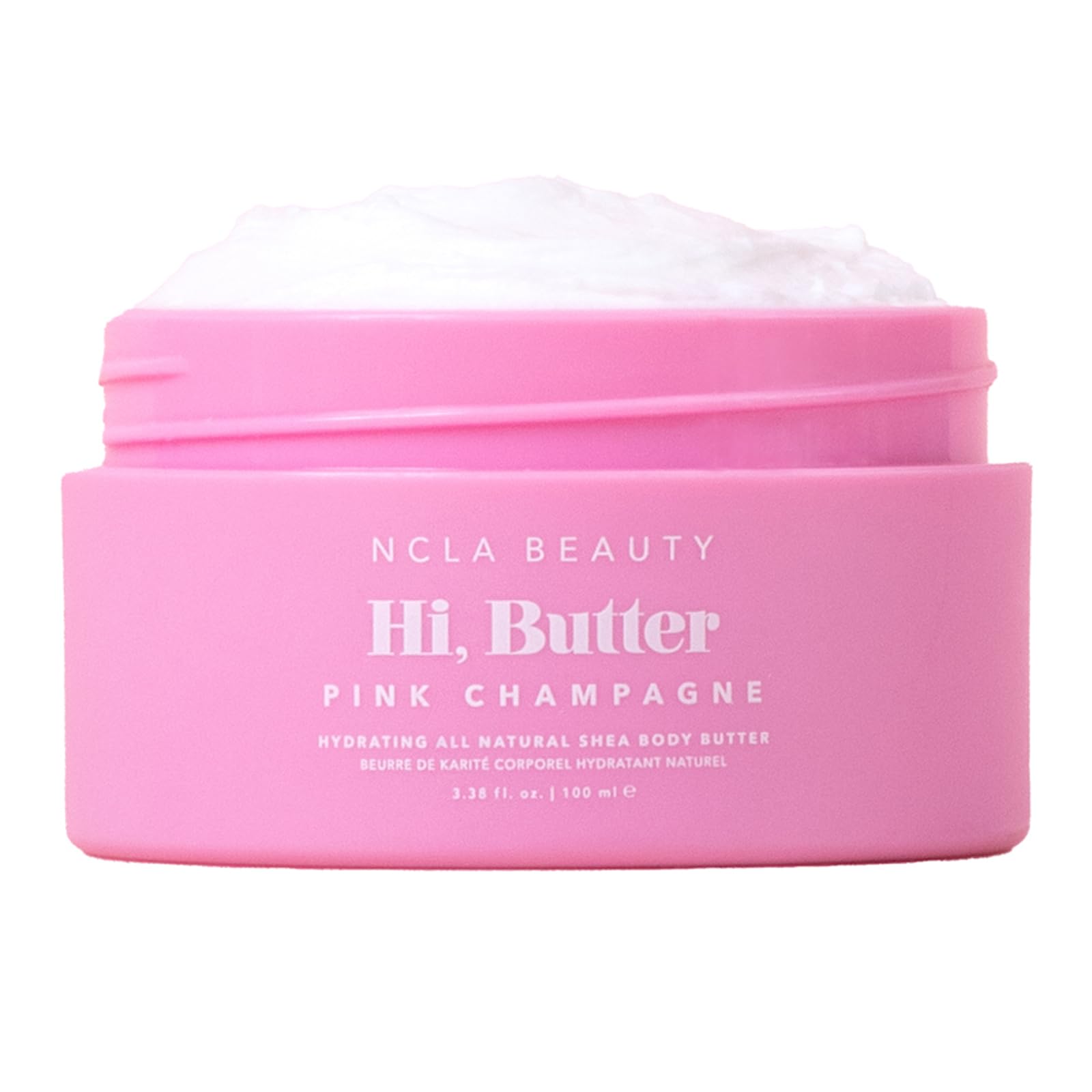 NCLA Beauty Hi Butter All Natural Body Butter - Body Moisturizer with Sunflower Oil and Shea, Cocoa, Mango Extracts - Pink Champagne - 3.4 oz