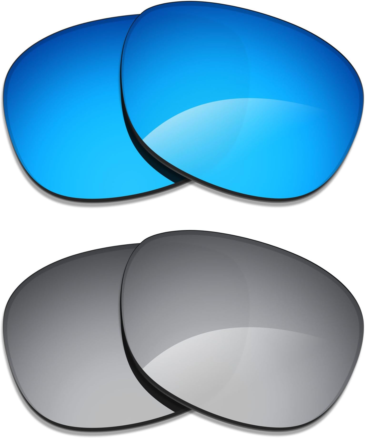 2 Pair Polarized Replacement Lenses for Ray Ban Justin RB4165 54mm Sunglasses- Titanium+Blue