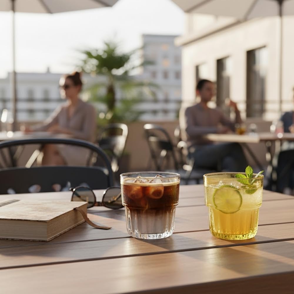 Unbreakable Plastic Drinking Glasses Set of 6, Acrylic Drinking Cups, Reusable Colored Water Tumbler, Perfect for Kitchen Kids Drinking Camping Party, Stackable Juice Whiskey Wine Cups, 200 ml/7 oz - Image 3