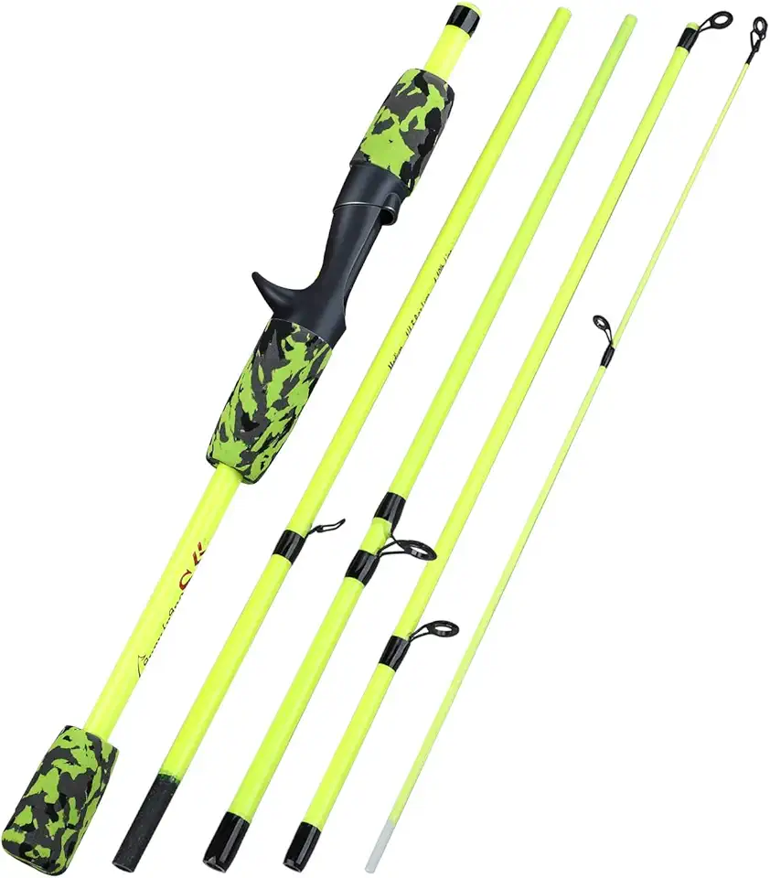 Vara de pesca Sougayilang 2PC Vara de fundição, vara de pesca leve de fibra de carbono