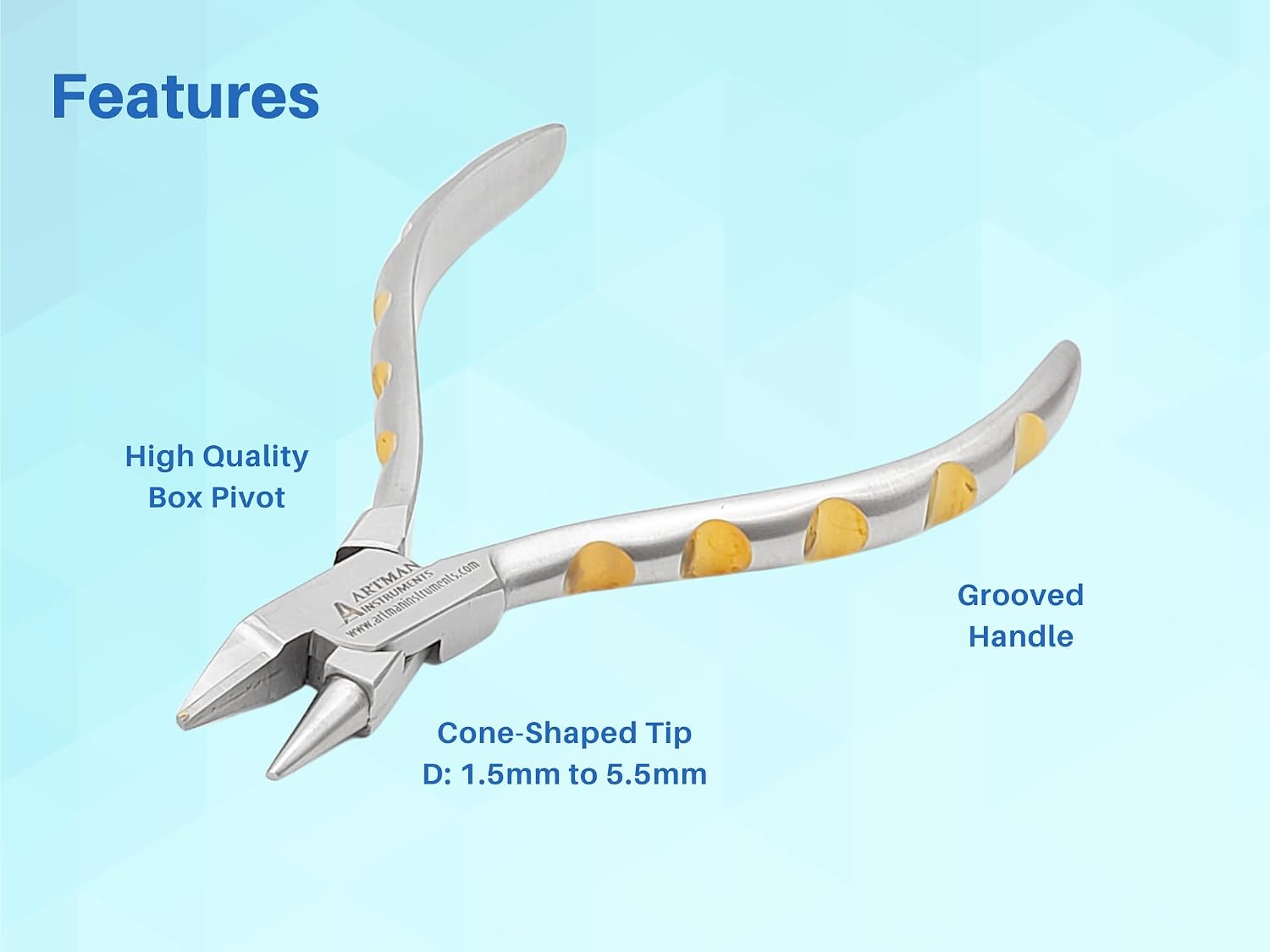 ARTMAN INSTRUMENTS Bird Beak Pliers Small Tip Loop Forming Pliers, Stainless Steel Orthodontic Bending & Shaping Tool, Precision Loop & Wire Forming Pliers, Golden Dot Series