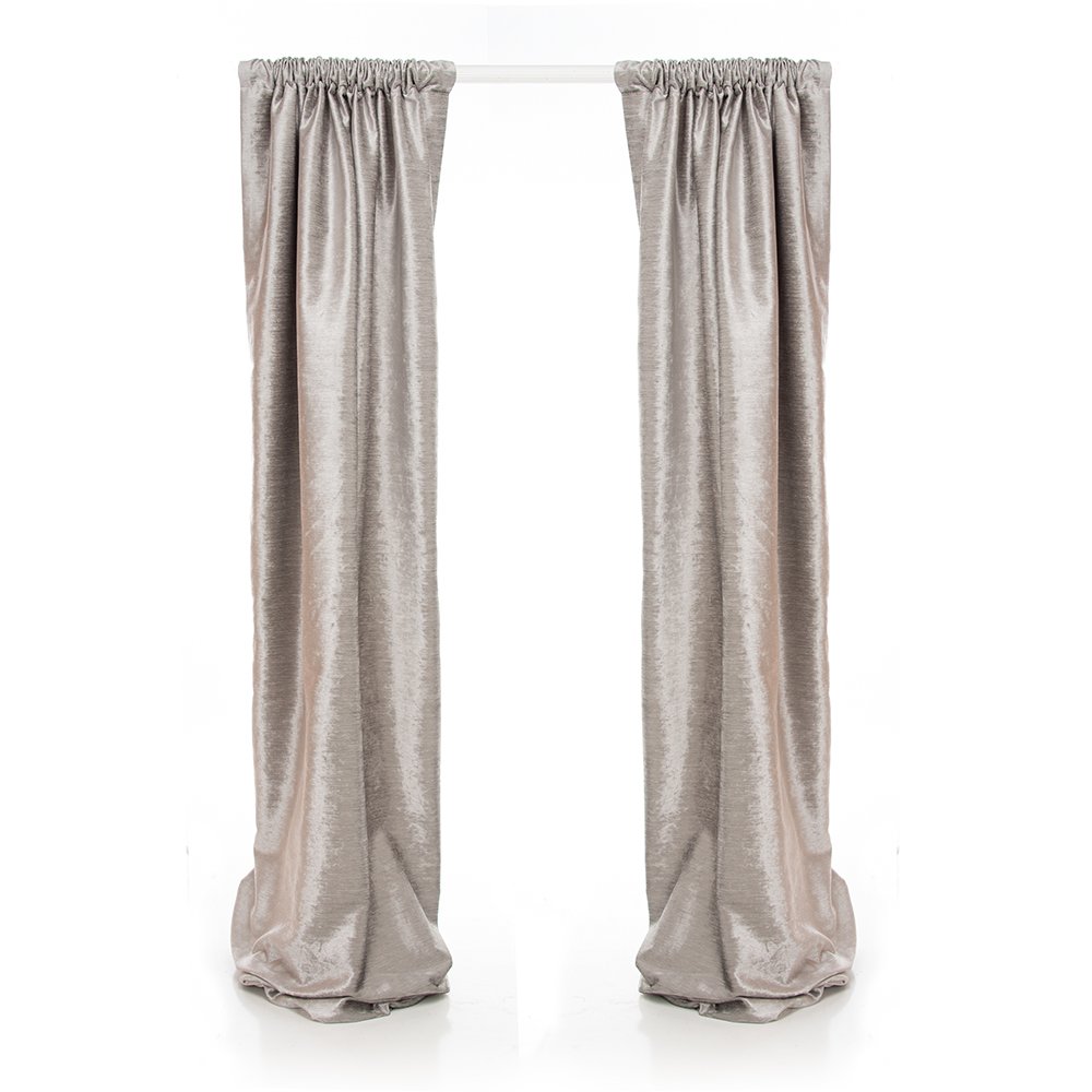 Glenna Jean Fly-by Drapery Panels, Grey Velvet, 90" x 40"
