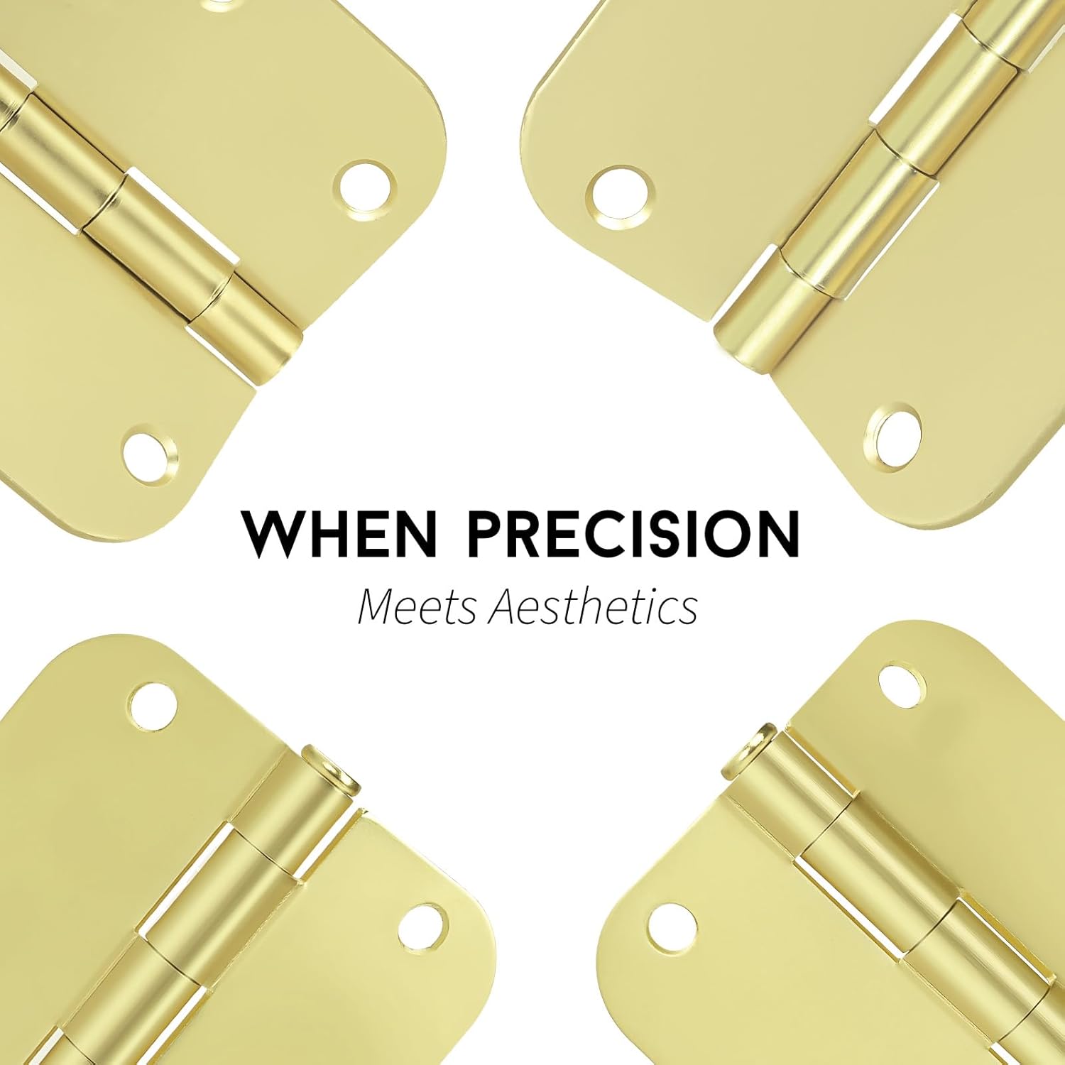 goldenwarm 18-Pack 3.5 Inch Polished Brass Door Hinges - 3-1/2'' x 3-1/2'' Hinges with 5/8'' Radius Corners - Bright Gold Interior Door Hardware
