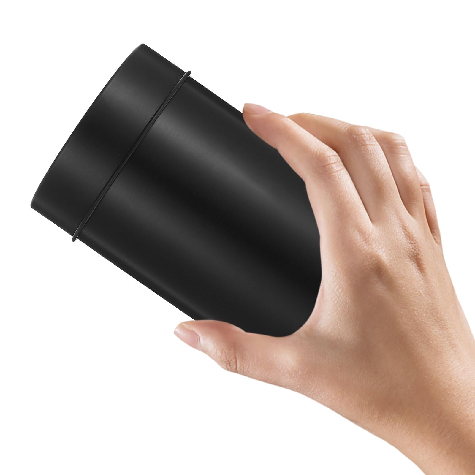 Toyvian Recipiente para Té de Hojalata Tapa Sellada, Almacenamiento Seguro y Diseño Simple para Cocina y Escritorio Negro
