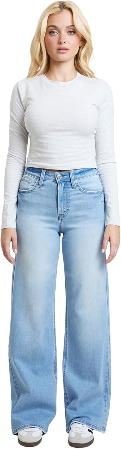 YMI Womens YMI Jeans Women's Super Soft High Rise Wide Leg Jeans, P070619 - Image 7
