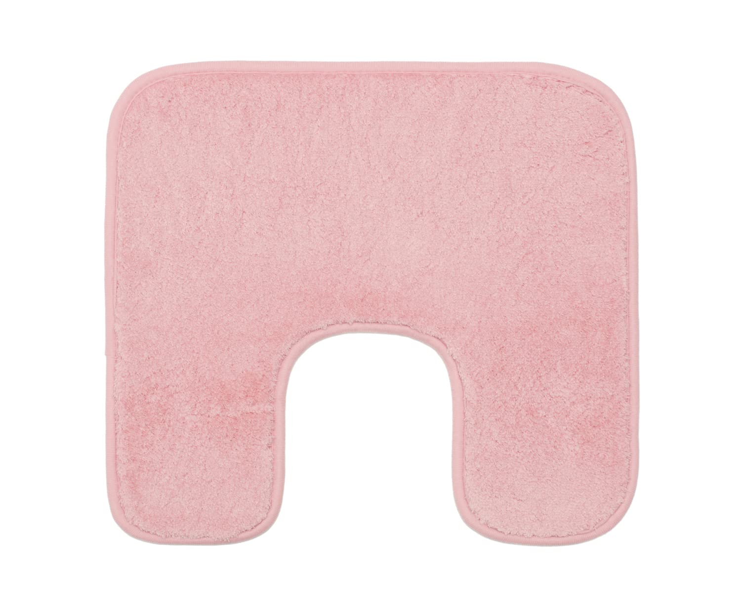 Gözze - Premium Rutschfester Badteppich mit Ausschnitt, RIO, 100% Microfaser, Ideal als WC-Vorlage für Standtoilette, 50 x 45 cm - Altrosa