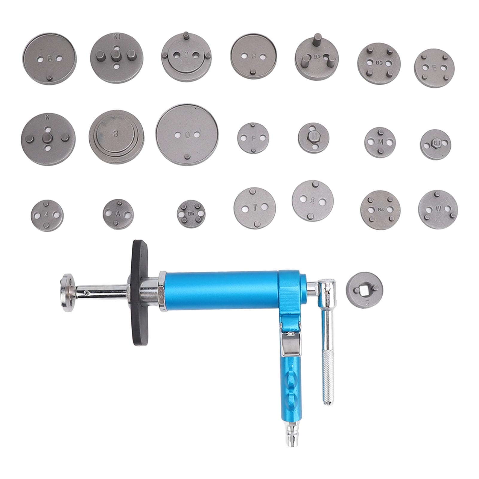 Dioche Rebobinado de Compresión, 24 Piezas, Herramienta de Pinza de Freno Neumática, Giratorio Profesional Universal, Juego de Herramientas de Retroceso de Pinza de Freno Motorizada, Kit Completo con