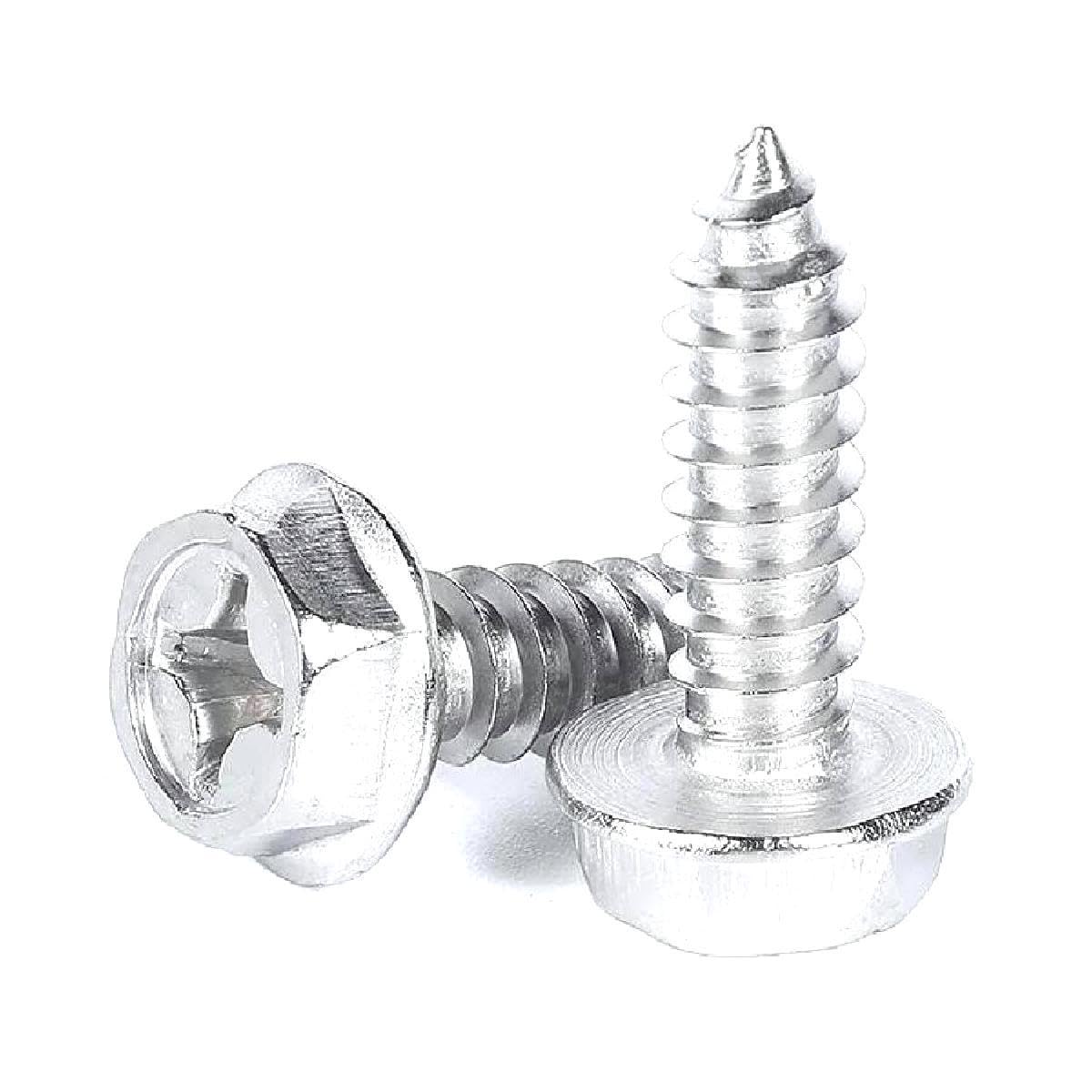 bulloni a flangia con dentatura esagonale, viti di M3 M4 M5 M6 Phillips Flangia Esterna Esagonale Autofilettante con Rondella Viti a Esagonale a Croce in Acciaio Inossidabile 304 20 Pz(M6x25mm)