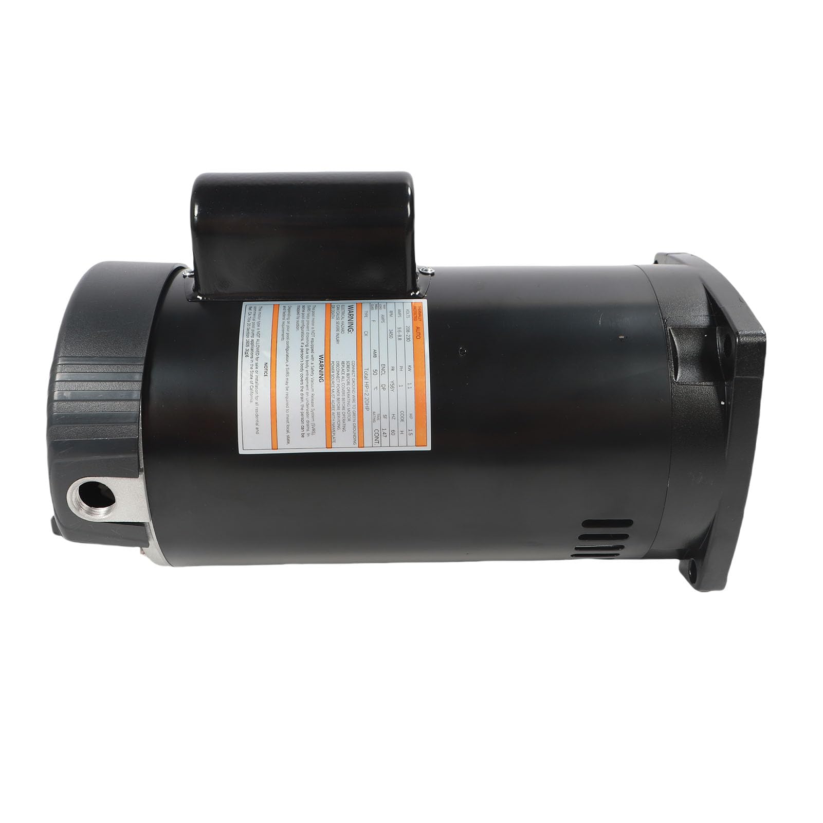 Gonetre Motor de Bomba de Piscina con Brida Cuadrada de 1,5 Caballos de Fuerza, Acero de Aleación de 3450 RPM con Protección contra Sobrecarga Térmica, para Piscina y Spa