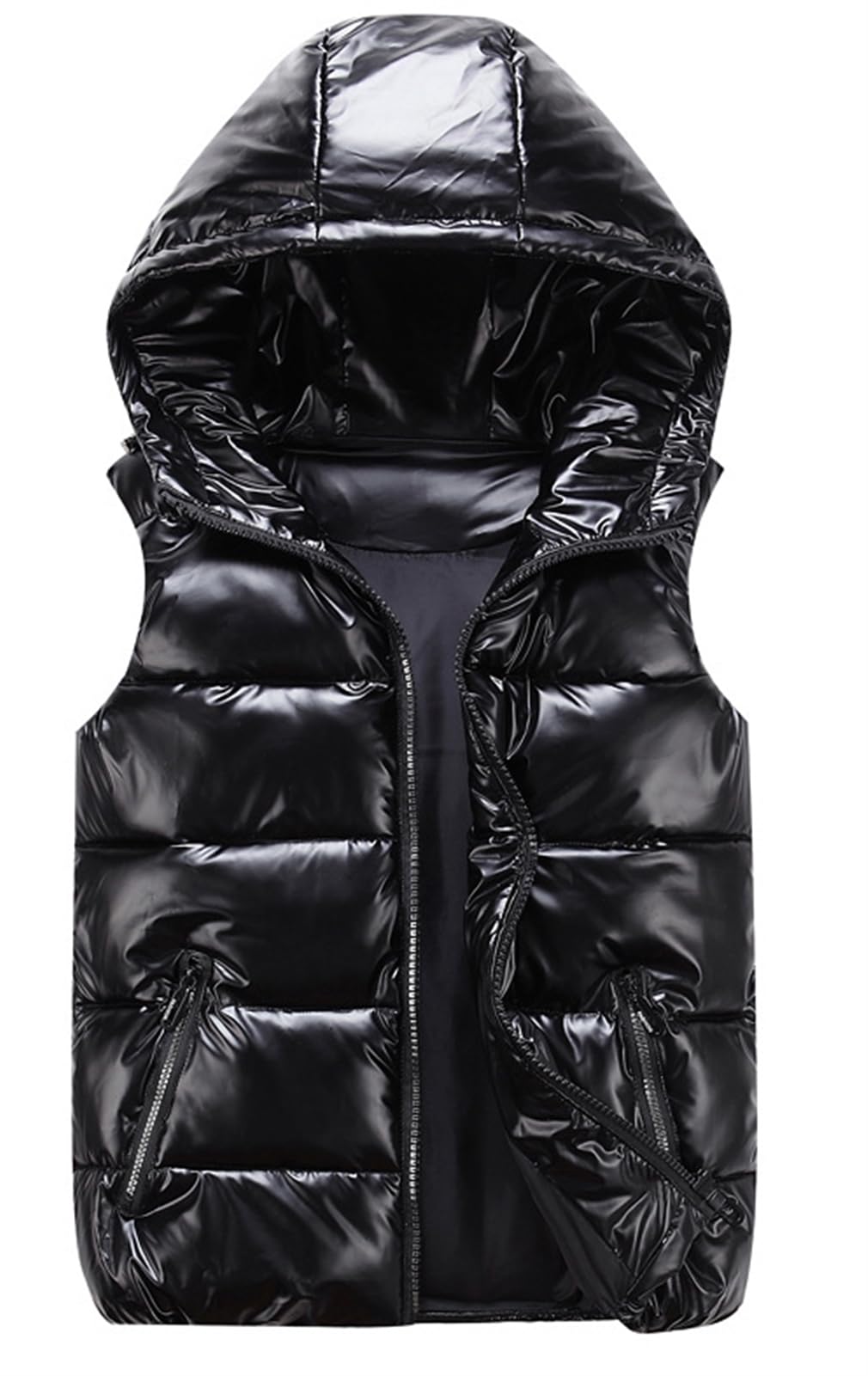 GIBZ Chaleco Acolchado Chaqueta con Capucha Brillante