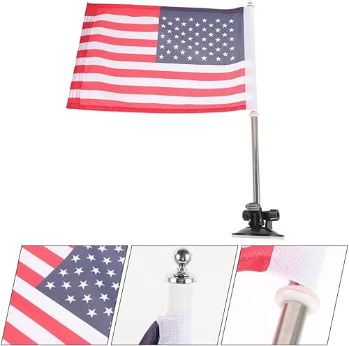 Miniatura 6 de BESTOYARD Bandera de coche con soporte para asta de bandera y mástil de bandera extraíble de 20 pulgadas, poste de bandera de Estados Unidos de 15