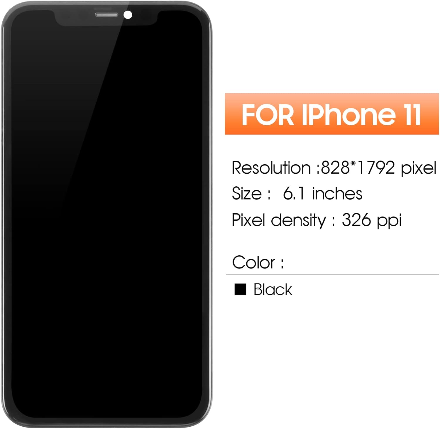 Incell LCD Only for iPhone 11 Screen Replacement for iPhone A2111 LCD Screen A2223,A2221 3D Touch Display Digitizer Assembly Repair Parts No Frame(No Touch ID)