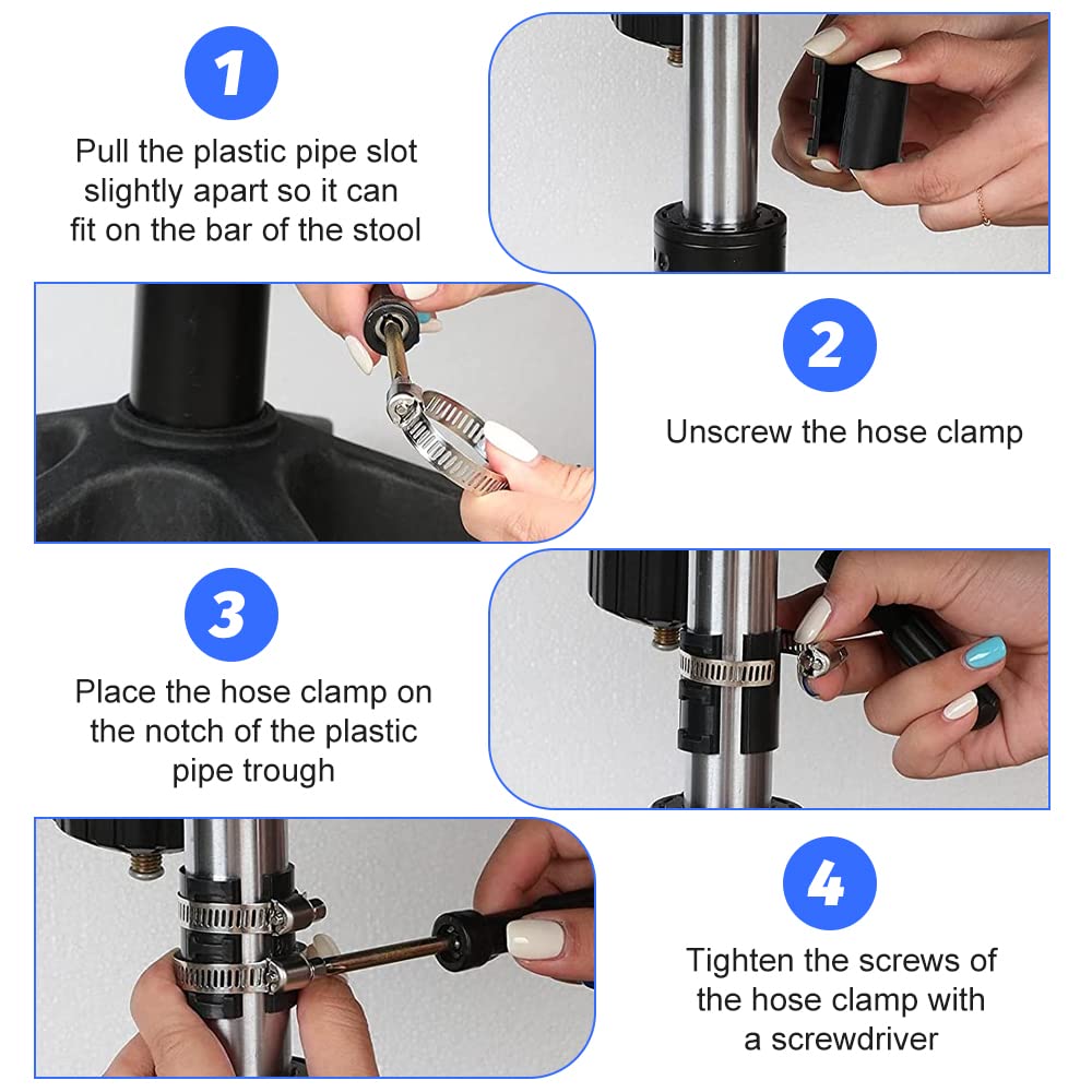 FONDOTIN Bürostuhl Zylinder Saver - Edelstahl Schutzring Gegen Absinken