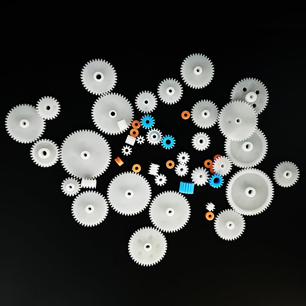 51PCS Plastic Gear Single Gear Spindle Worm Gear Motor Gears for DC Motor RC Car Robot Aircraft DIY Model Toy Parts