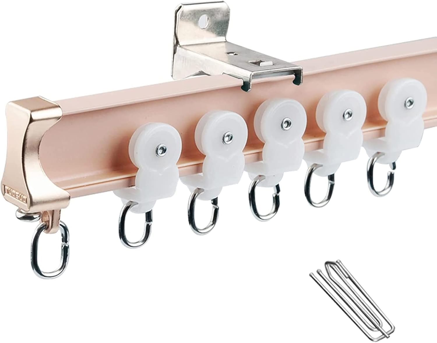 WQPMNYG Flexible Hospital Curtain Track SystemAdjustable Shower Curtain Rods with Hooks WallMounted Divider Rail for Bathroom Bedroom Office RVPink 600cm/19.7ft