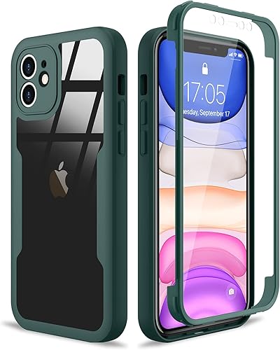 Urarssa Funda compatible con iPhone 11 de cuerpo completo, diseño transparente con protector de pantalla integrado, a prueba de golpes, Urarssa Funda compatible con iPhone 11 de cuerpo completo, diseño transparente con protector de pantalla integrado, a prueba de golpes,