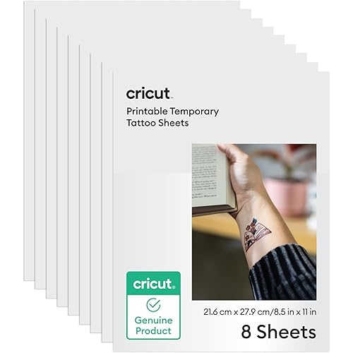 Cricut® Printable Temporary Tattoo Paper for Inkjet Printers - 8.5 in x 11 in (8 ct)