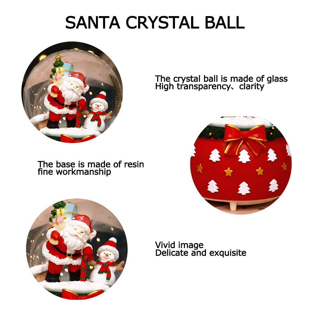 Lanterna di Natale che fila scintillio acqua neve Globe Lanterne Santa Scena Acqua Globe (Rosso)
