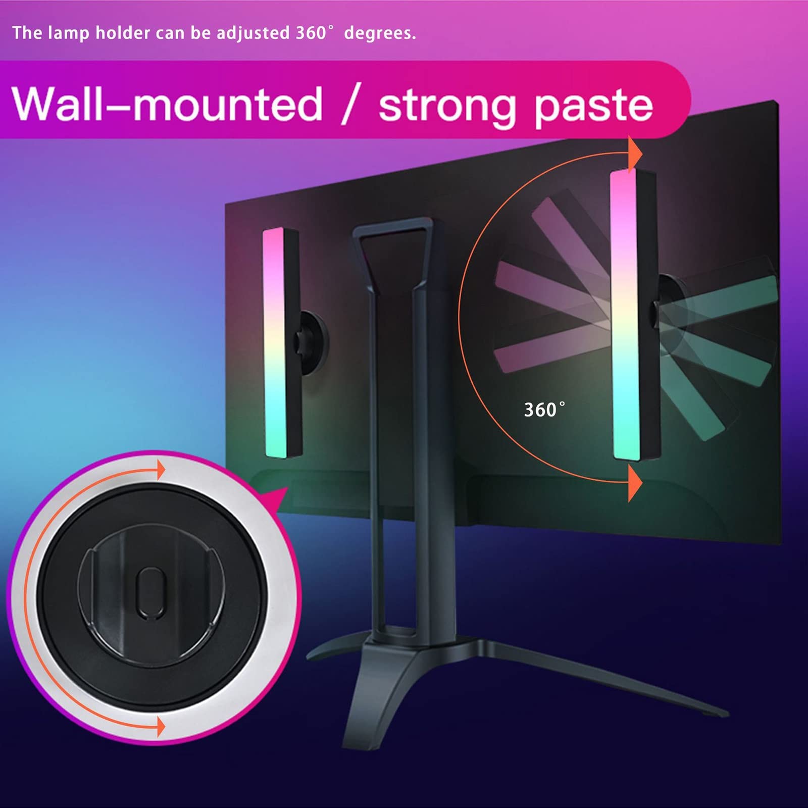 Barre Luminose for Atmosfera Smart Desktop - Illuminazione a LED Ambientale a Colori RGB, modalità Musica App/modalità Controllo vocale/modalità a Tempo/modalità Scena dinamica Multipla
