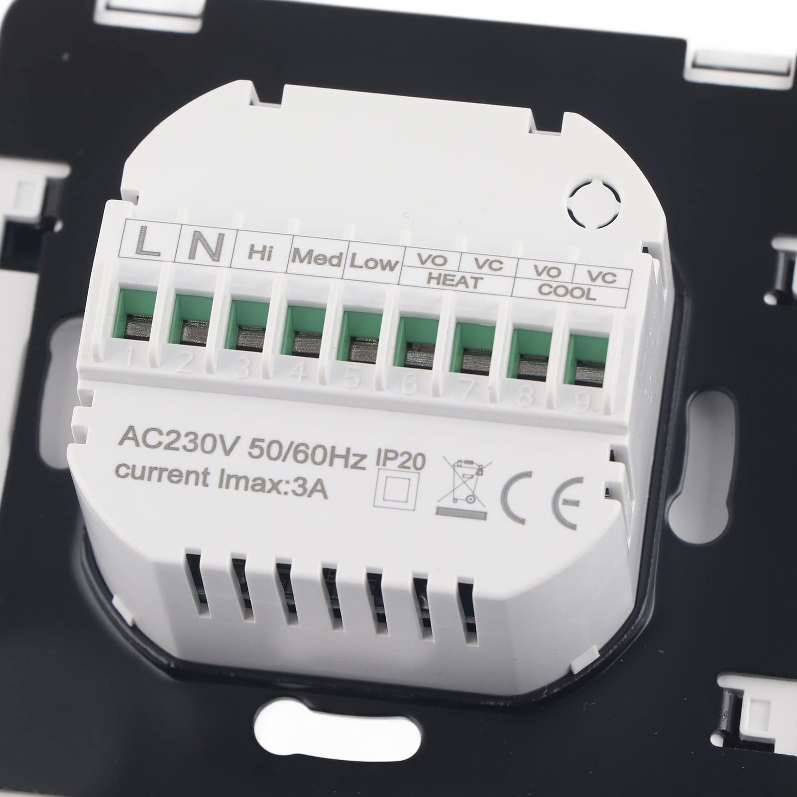 Thermostat de Ventilo-convecteur AC200-240V Thermostat de Climatiseur Central Numérique Intelligent Thermostat Ventilo-convecteur Affichage LCD (Ordinaire)