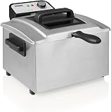 Princess Deep fryer, capacity 5 litres, 3270 W, cold zone technology, viewing window, stainless steel, double thermostat, easy to clean, removable parts, 01.184090.01.001 - 3