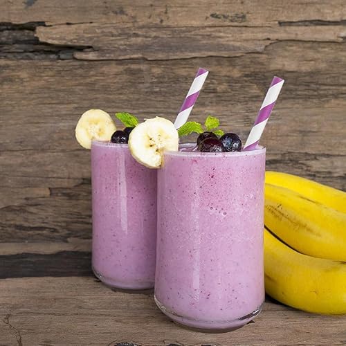 Vista 91 de ALINK 100 pajitas de papel a rayas blancas y negras, biodegradables desechables para Halloween, Navidad, cumpleaños, Año Nuevo, suministros de Rayas