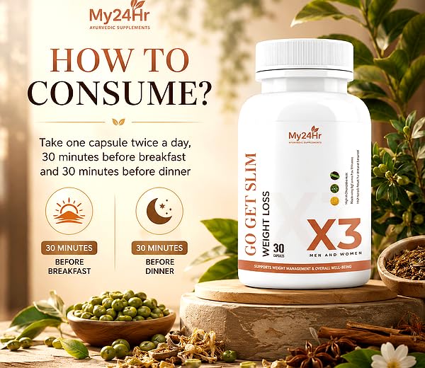 Image of Go Get Slim | Natural Weight Loss Supplement | Ayurvedic Fat Burner for Men & Women | Boost Metabolism | Stay Fit & Healthy Naturally