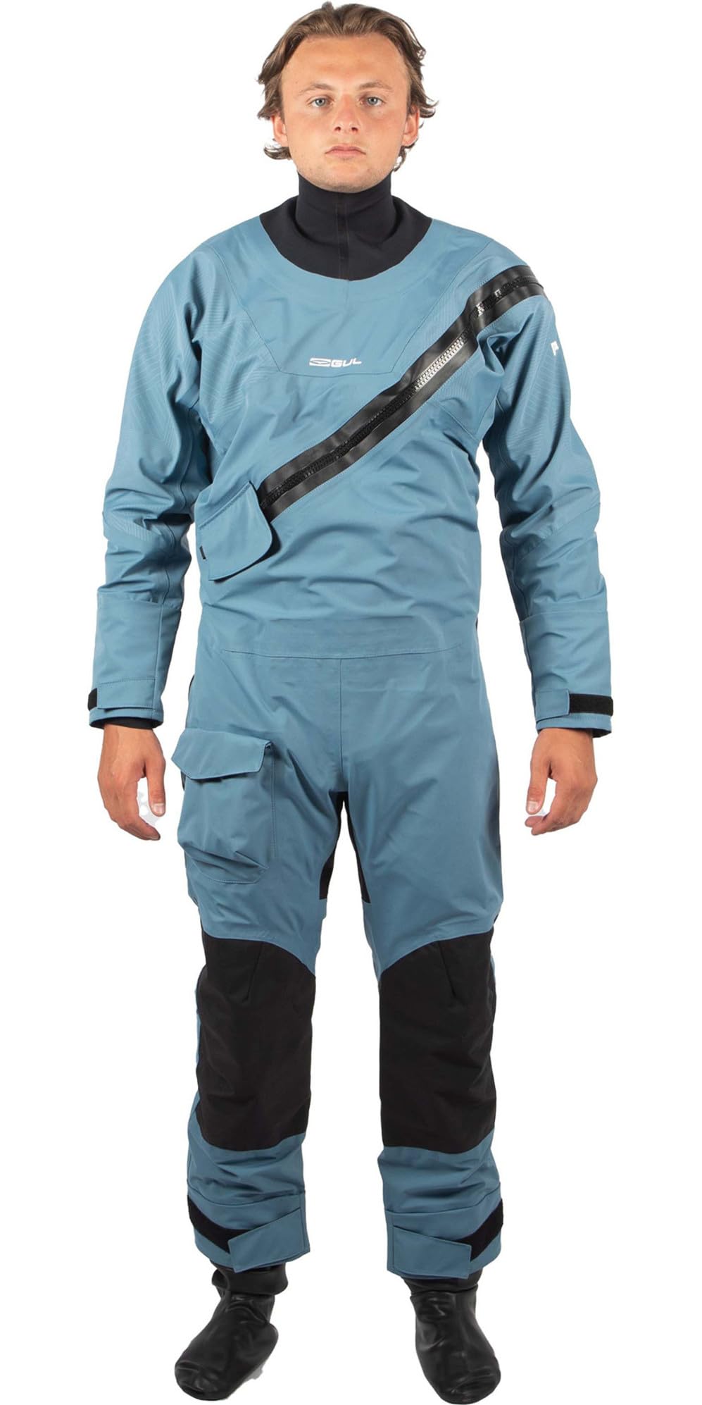 Gul Mens Dartmouth Eclip Zip Drysuit Dry Suit & Underfleece - Blue - 3 Layer Dry Suit Waterproof Sprayproof