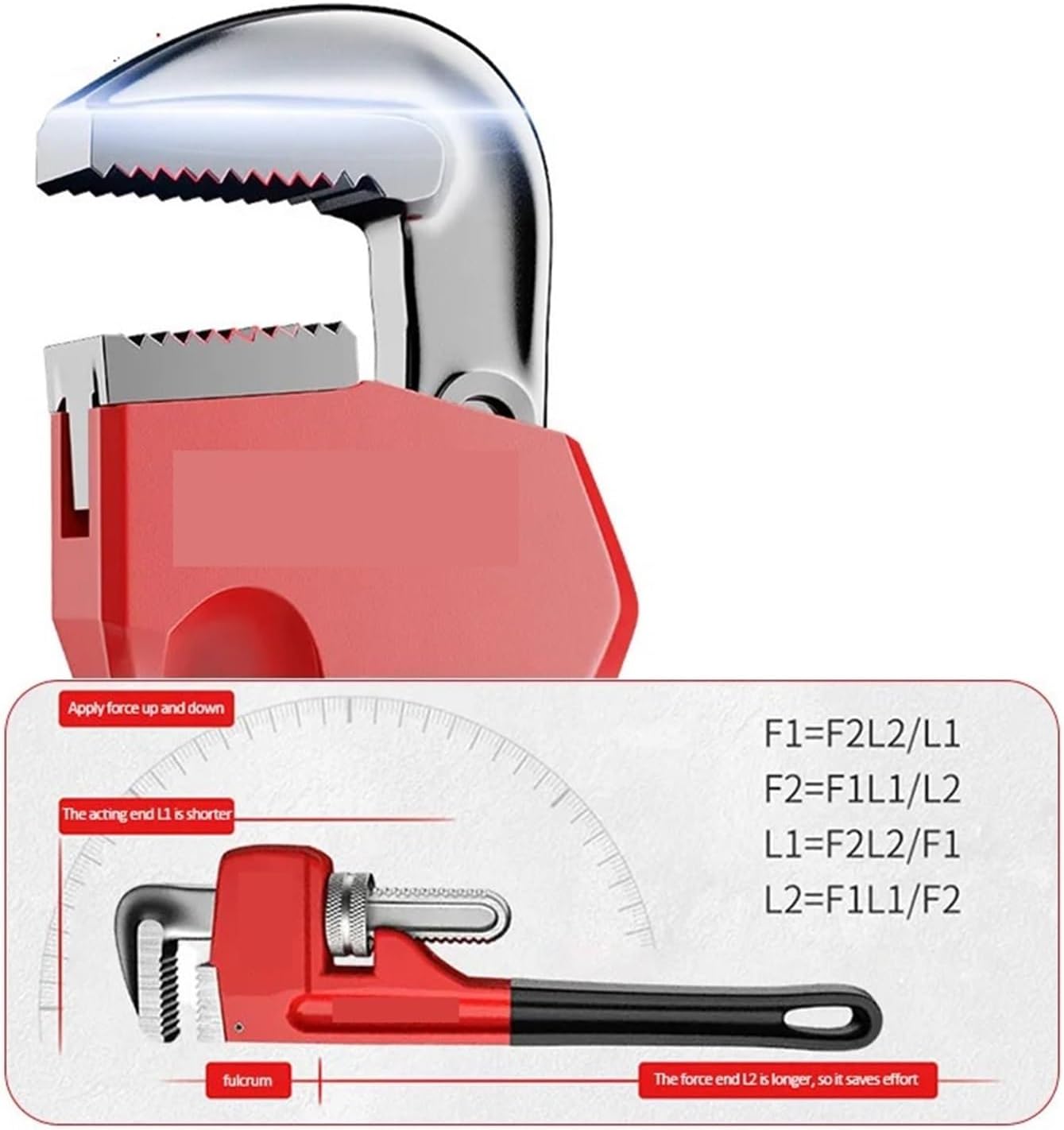 Pipe Wrench 14-inch Heavy Dutys Pipe Wrench，High Carbon Steel Aluminum Large Opening Adjustable Wrench，Cutting of Pipe Pliers
