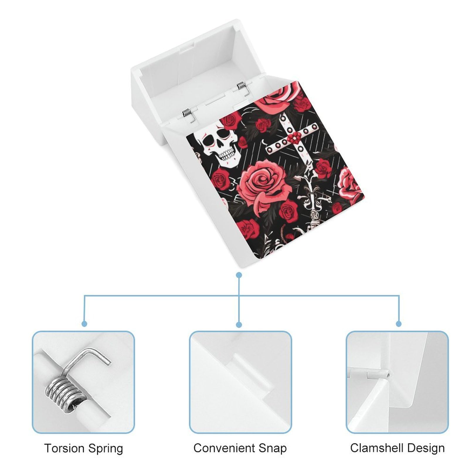 gothic cigarette holder Amazon.com: Goth Gothic Skull Roses Cigarette Case Box Flip Open Waterproof Cigarette  Holder Box for Men and Women : Health & Household