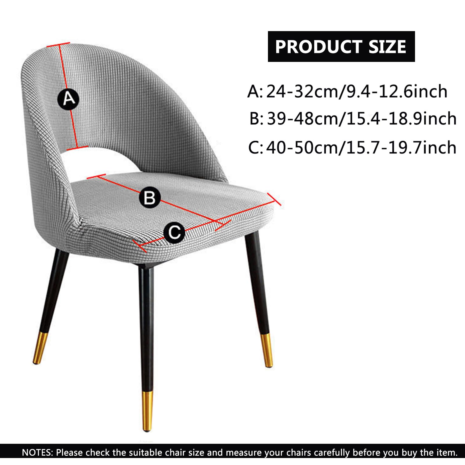 Set di 6/4/2 coprisedie da pranzo nordico, antiscivolo, elastiche, curve, rotonde, lavabili, per sedie da ufficio standard, F 1 pezzo