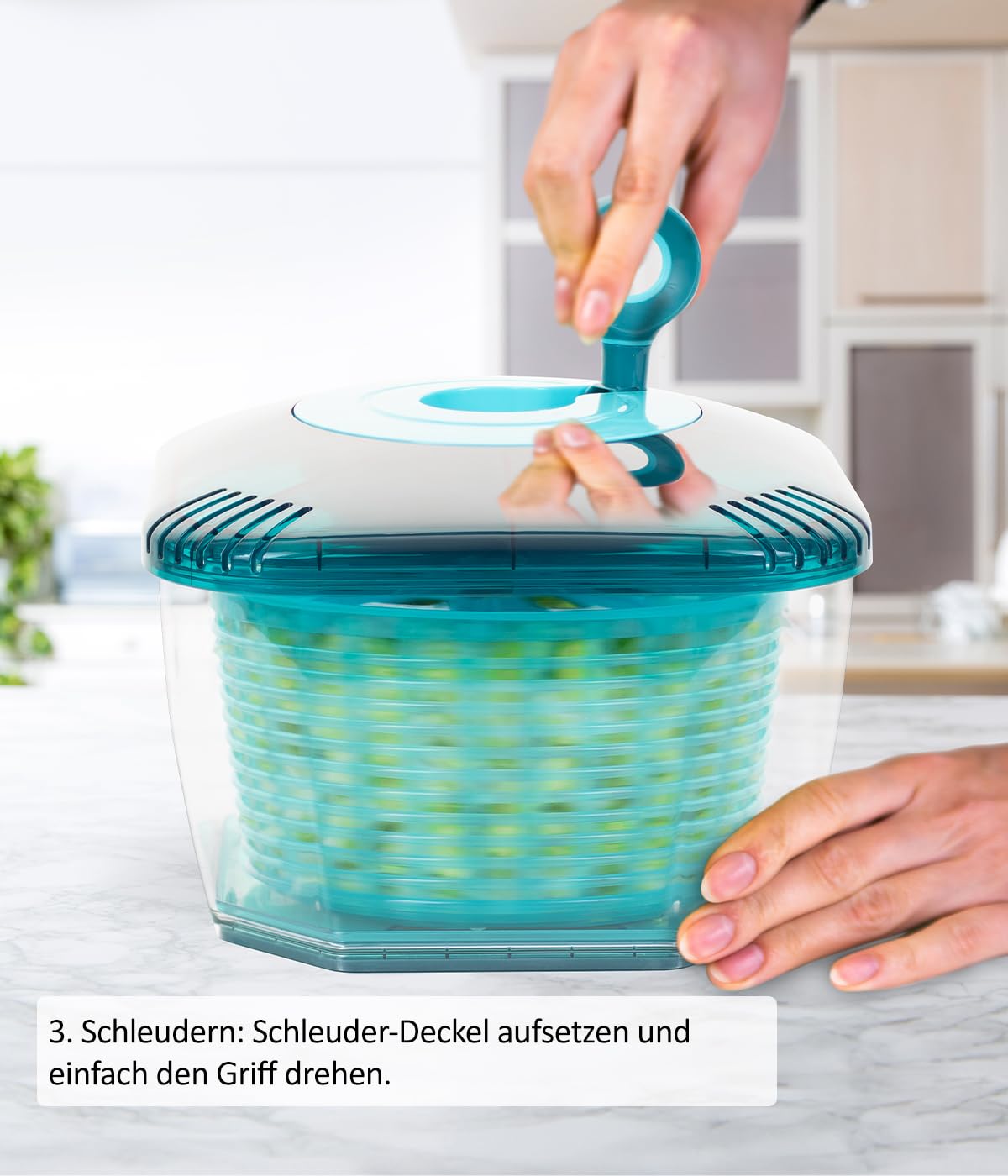 Nicer Dicer Chef Professional - Essoreuse à Salade 5,2 L Avec Passoire Et Couvercle - Set 4 Pièces Sans électricité - 7