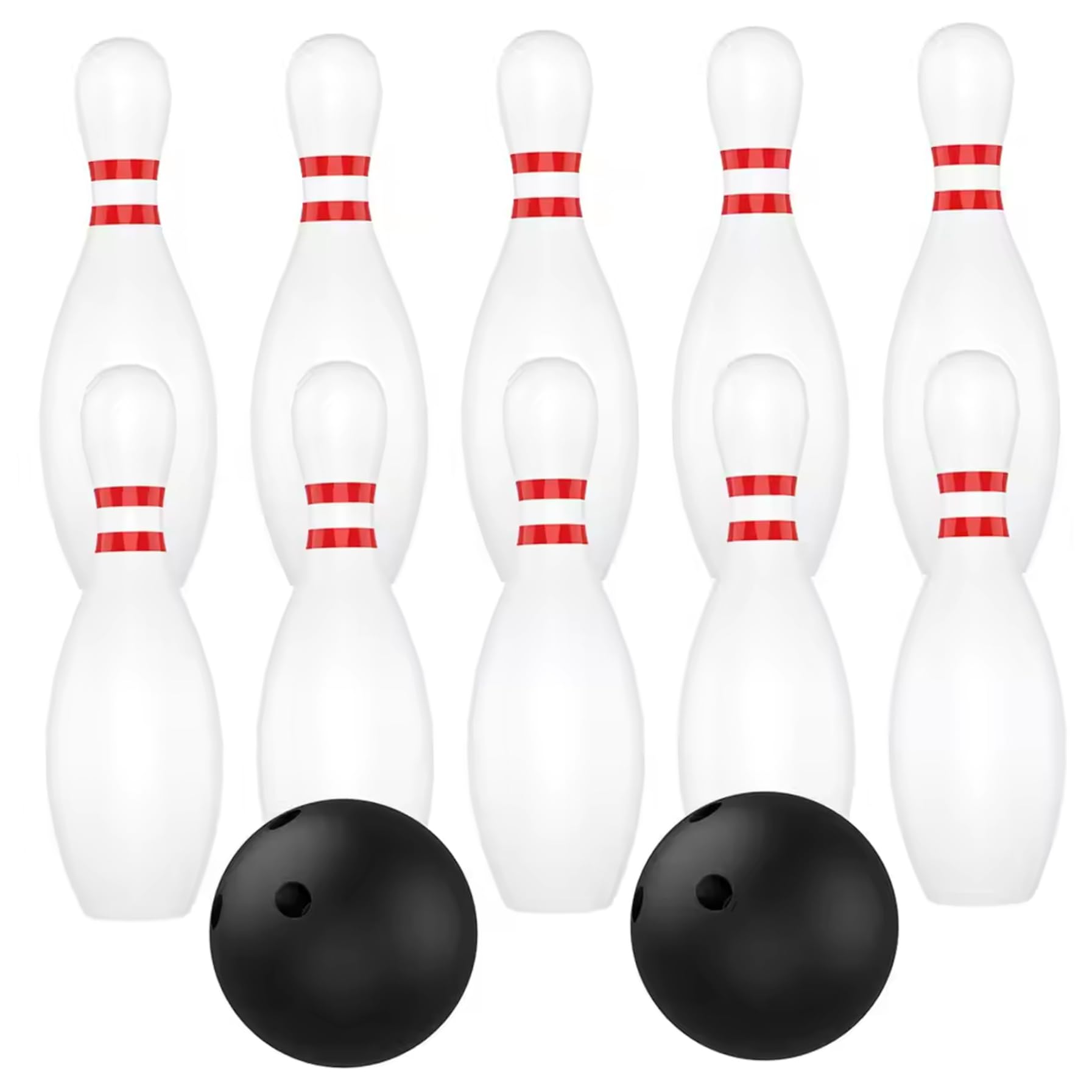 Ensemble de bowling pour enfants, 10 quilles en plastique et 2 balles, jeu de bowling pour tout-petits, activités intérieures et extérieures, jeu éducatif, fête d'anniversaire pour garçons fill