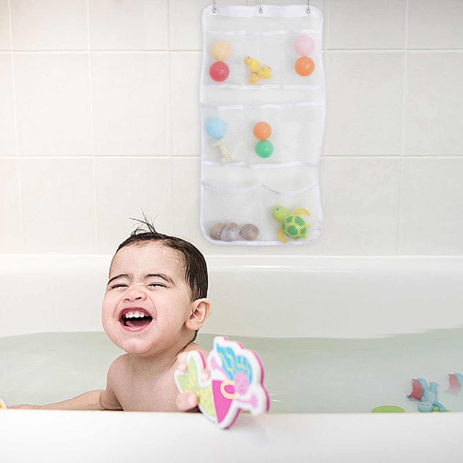 Bathtub Toy Storage Mesh Bath Toy Storage Holder For Bathtub, Wide