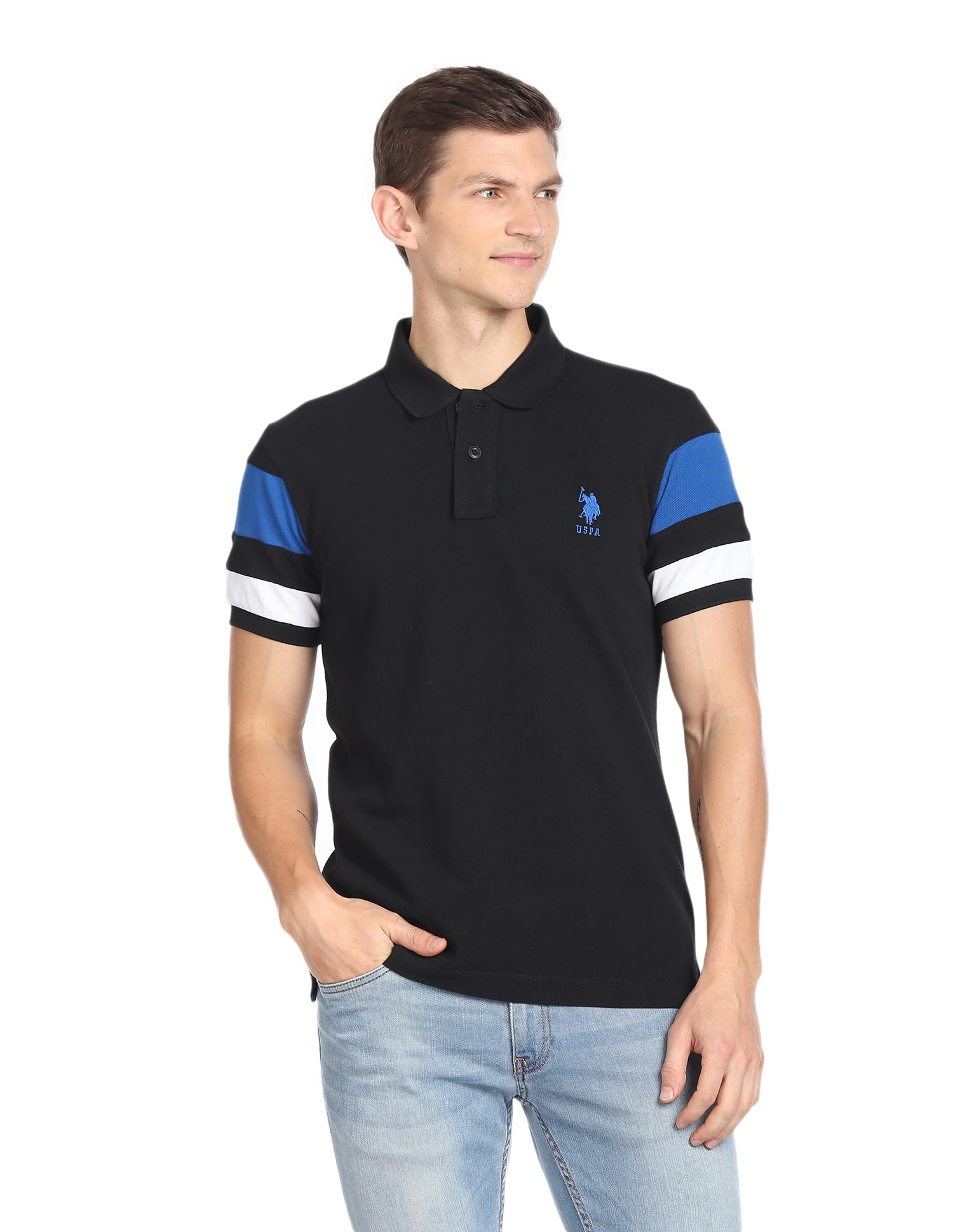 Solid Slim Fit Polo T Shirts for Men - 100% Cotton, Half Sleeves Mens Tshirt-image-43