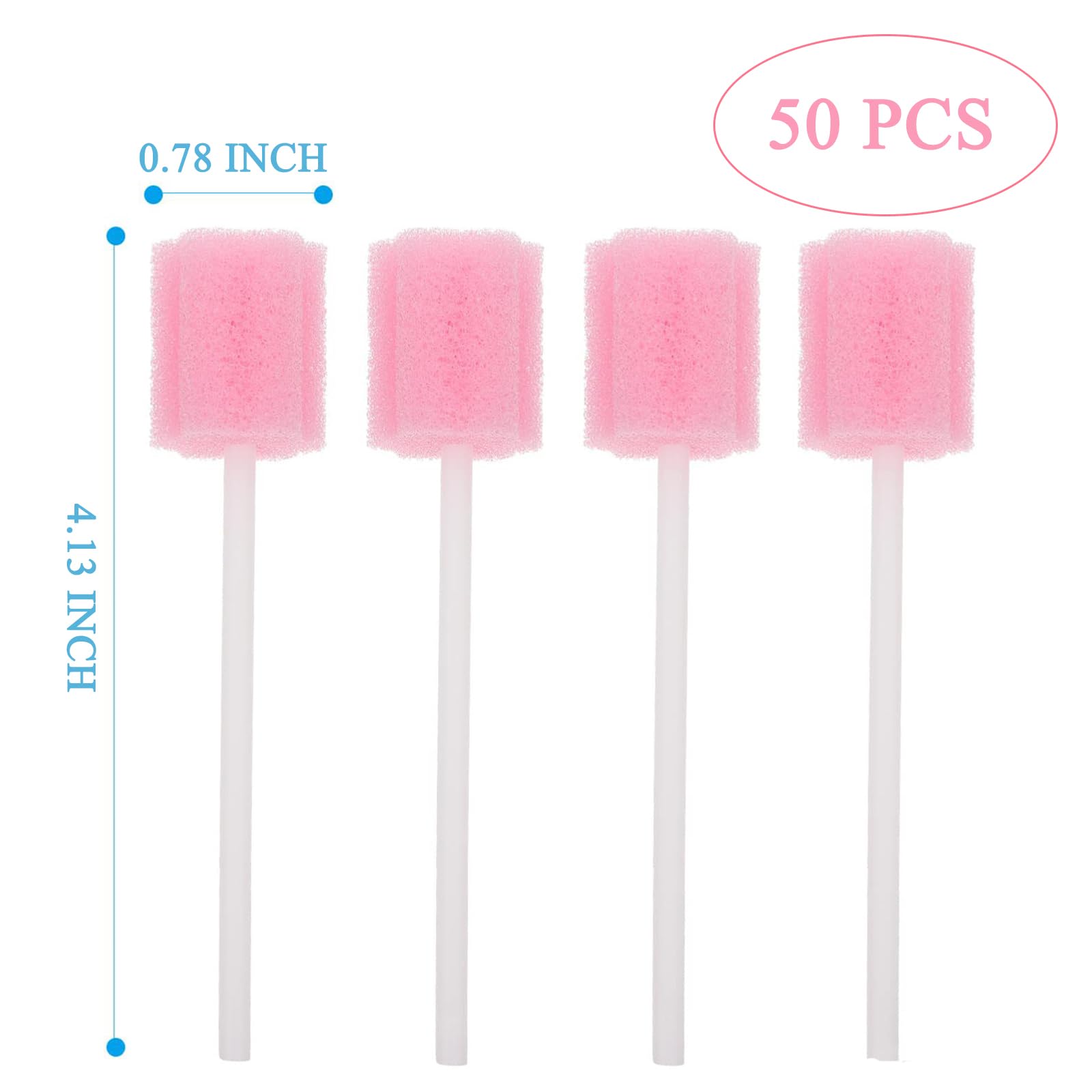 LZbeove 50Pcs Oral Swabs Sponge Mouth Swabs Individually Wrapped Oral Care Swabs Dental Swabsticks for Mouth & Gum Cleaning (50)